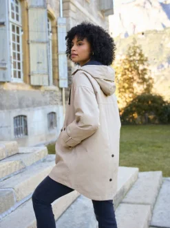 Jassen En Jacks|Moederschap*Seraphine - 3-In-1 Maternity & Babywearing Raincoat Taupe-grijs