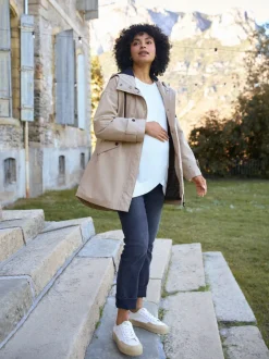 Jassen En Jacks|Moederschap*Seraphine - 3-In-1 Maternity & Babywearing Raincoat Taupe-grijs