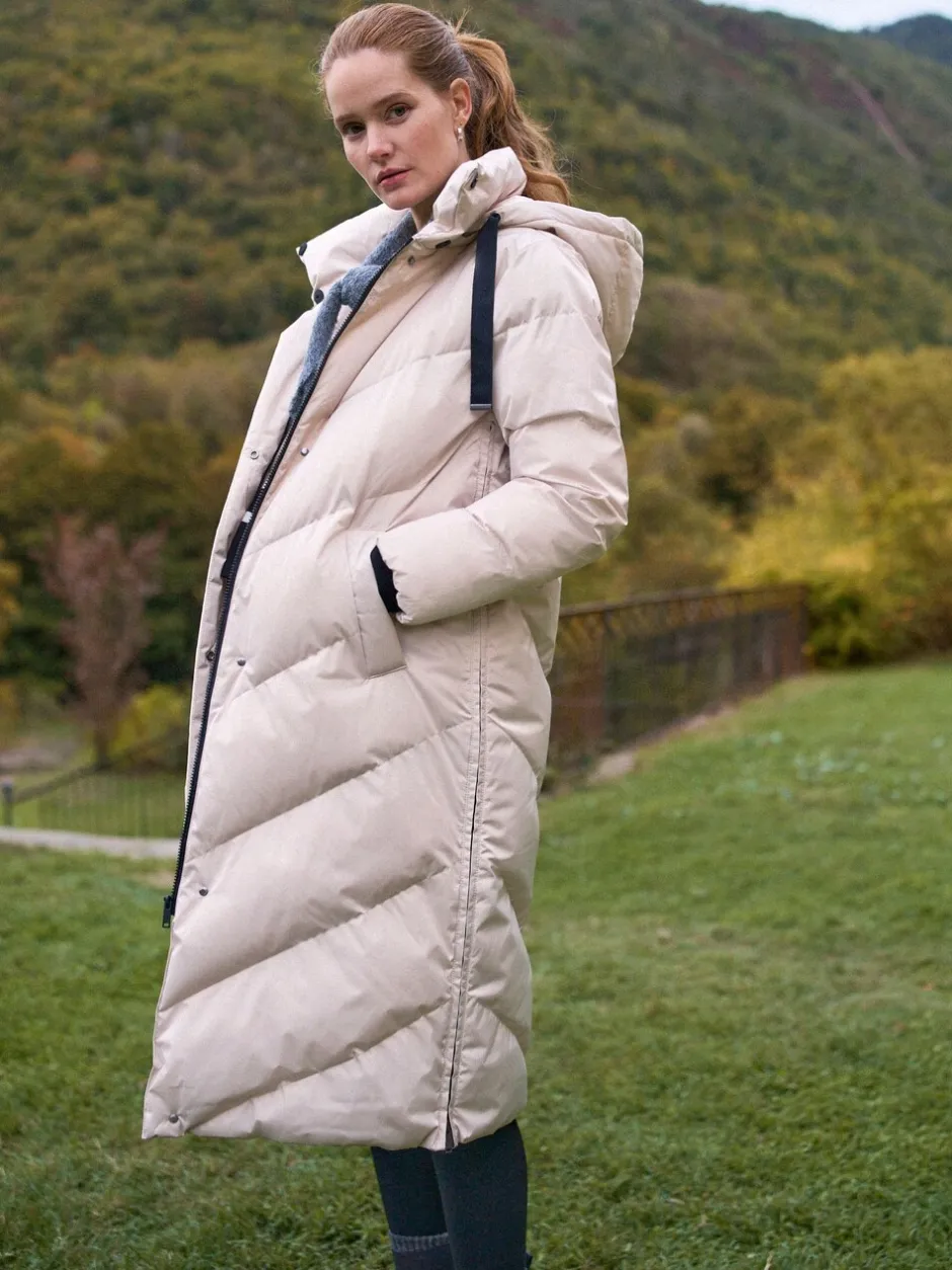 Jassen En Jacks|Moederschap*Seraphine - Lange 3-In-1 Zwangerschaps- en Draagjas Puffa Coat Taupe-grijs