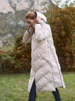 Jassen En Jacks|Moederschap*Seraphine - Lange 3-In-1 Zwangerschaps- en Draagjas Puffa Coat Taupe-grijs