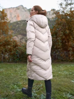 Jassen En Jacks|Moederschap*Seraphine - Lange 3-In-1 Zwangerschaps- en Draagjas Puffa Coat Taupe-grijs