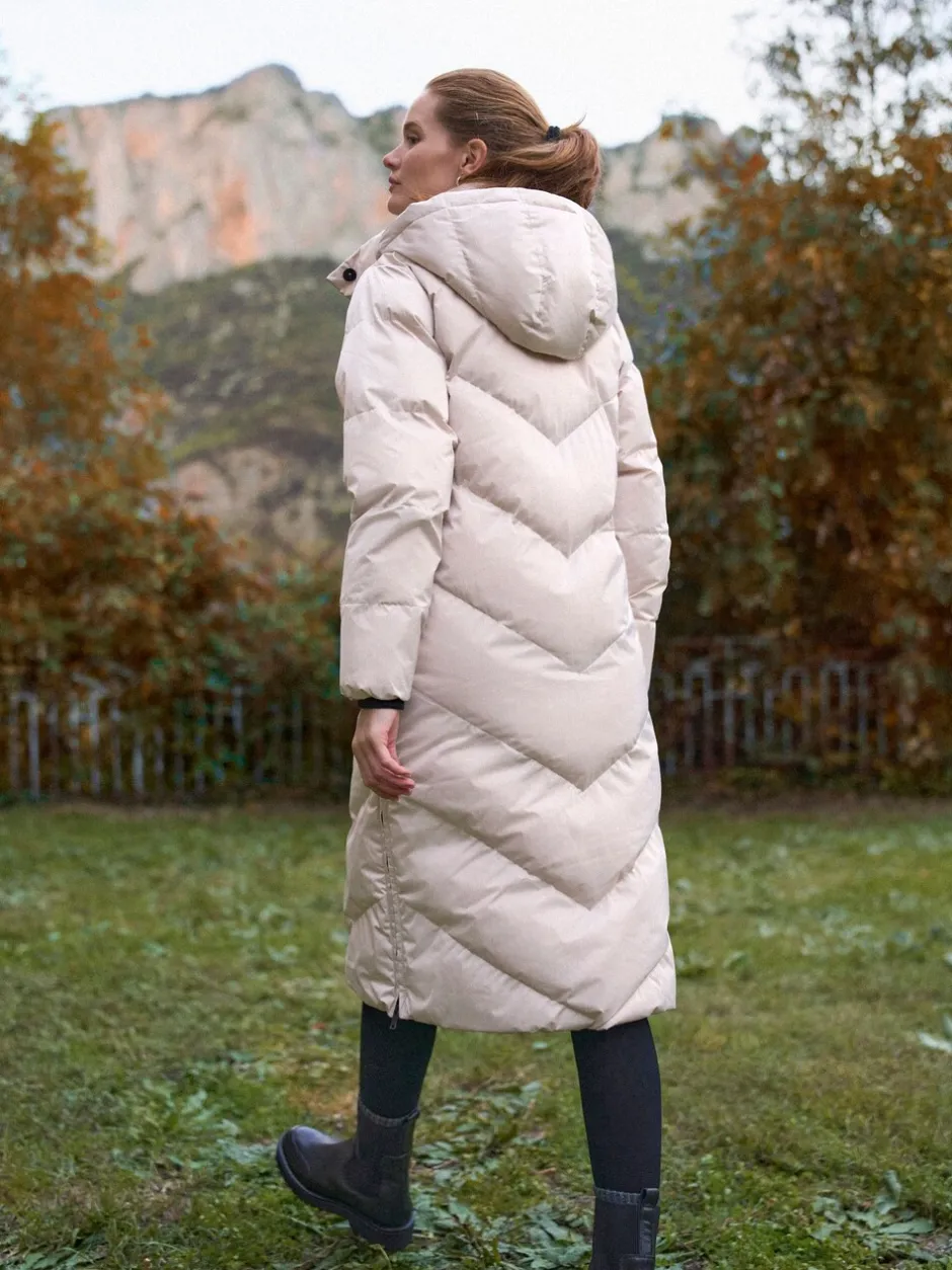 Jassen En Jacks|Moederschap*Seraphine - Lange 3-In-1 Zwangerschaps- en Draagjas Puffa Coat Taupe-grijs