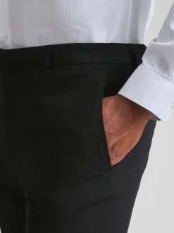 Smokings En Feestkleding|Ted Baker Tailoring Ted Baker - Zwarte nauwaansluitende smokingbroek