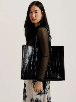 Tassen*Ted Baker grote Allicon-tas met krokodilleneffect