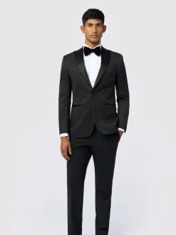 Smokings En Feestkleding*Ted Baker Tailoring Diamond Jacquard Black Jacket