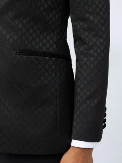 Smokings En Feestkleding*Ted Baker Tailoring Diamond Jacquard Black Jacket