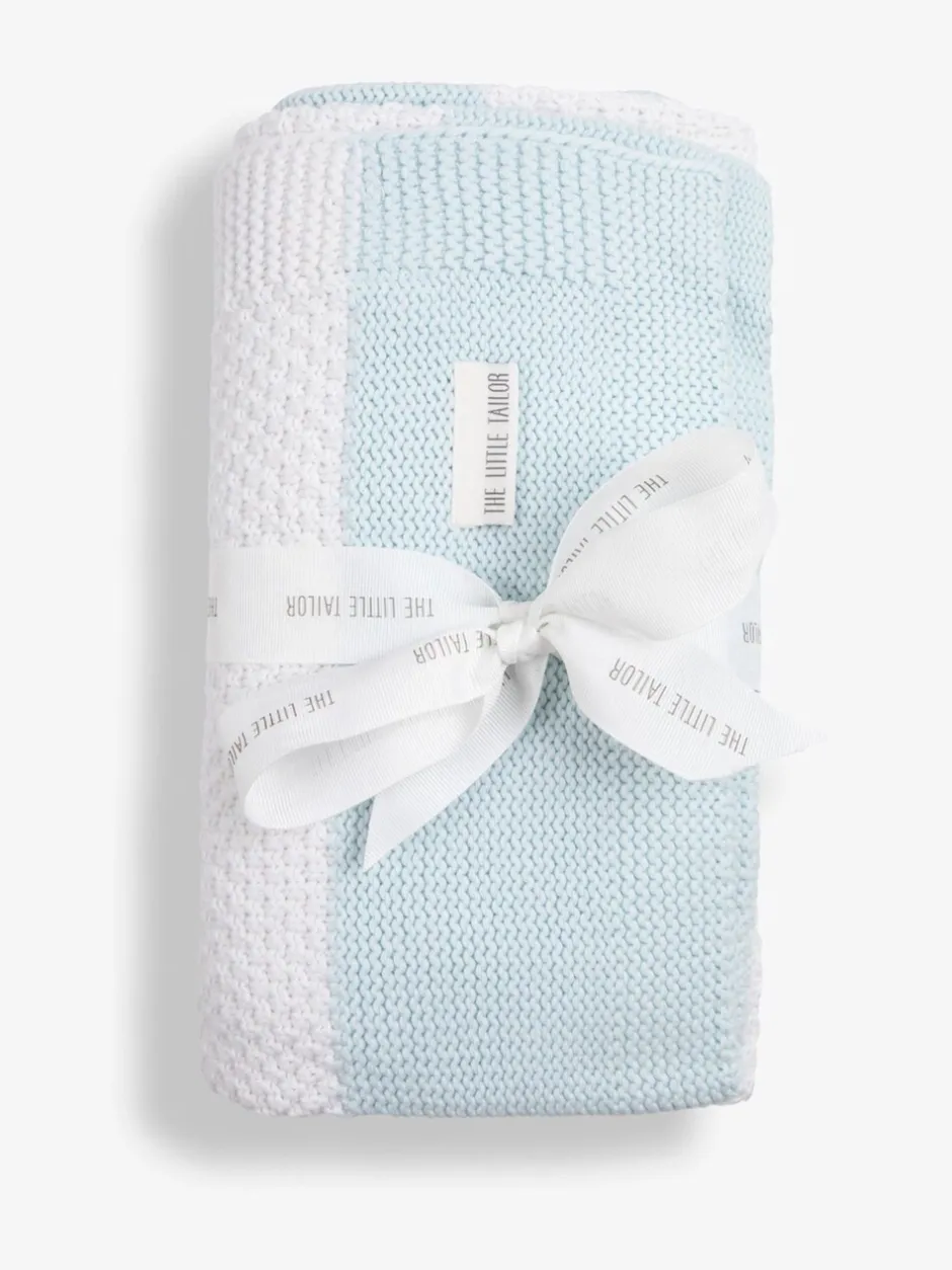 Babyartikelen En Slaapzakken |Kinderbeddengoed|The Little Tailor - grote superzachte gebreide deken met textuur van 100% katoen Blauw