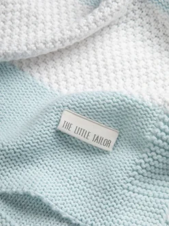 Babyartikelen En Slaapzakken |Kinderbeddengoed|The Little Tailor - grote superzachte gebreide deken met textuur van 100% katoen Blauw
