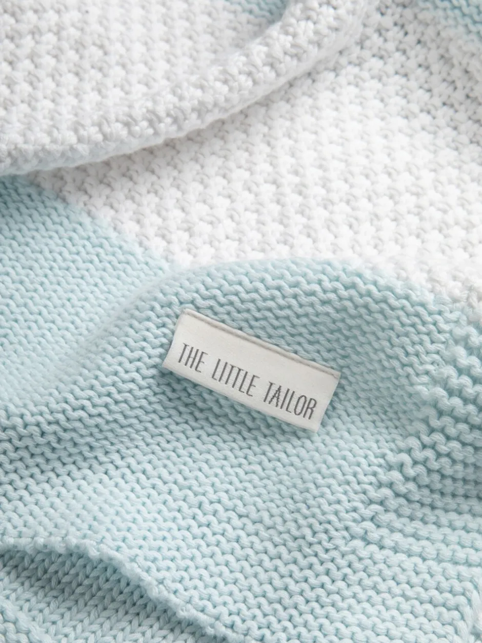 Babyartikelen En Slaapzakken |Kinderbeddengoed|The Little Tailor - grote superzachte gebreide deken met textuur van 100% katoen Blauw