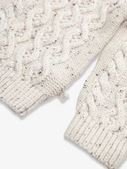 Gebreide Kleding*The Little Tailor Natural Fisherman Cable Knit Cotton Baby Cardigan