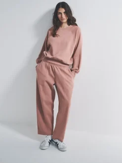 Hoody's En Sweatshirts|The Set - Combi-Set van oversized Sweatshirt met raglanmouwen en Barrel jeans Joggingbroeken