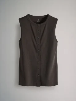 Tops En T-Shirts|The Set 3 Pack Button Through Ribbed Vests
