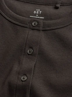 Tops En T-Shirts|The Set 3 Pack Button Through Ribbed Vests