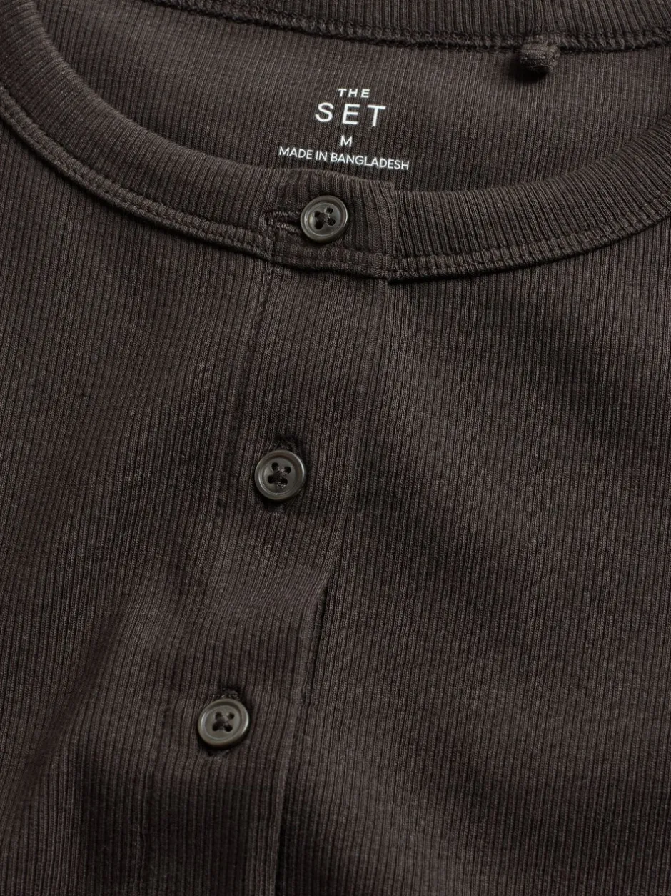 Tops En T-Shirts|The Set 3 Pack Button Through Ribbed Vests