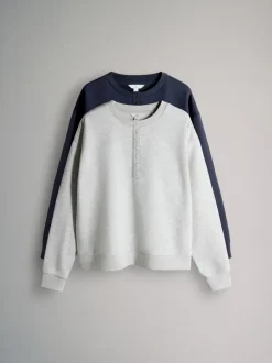 Hoody's En Sweatshirts|The Set 2 Pack Henley Sweatshirts