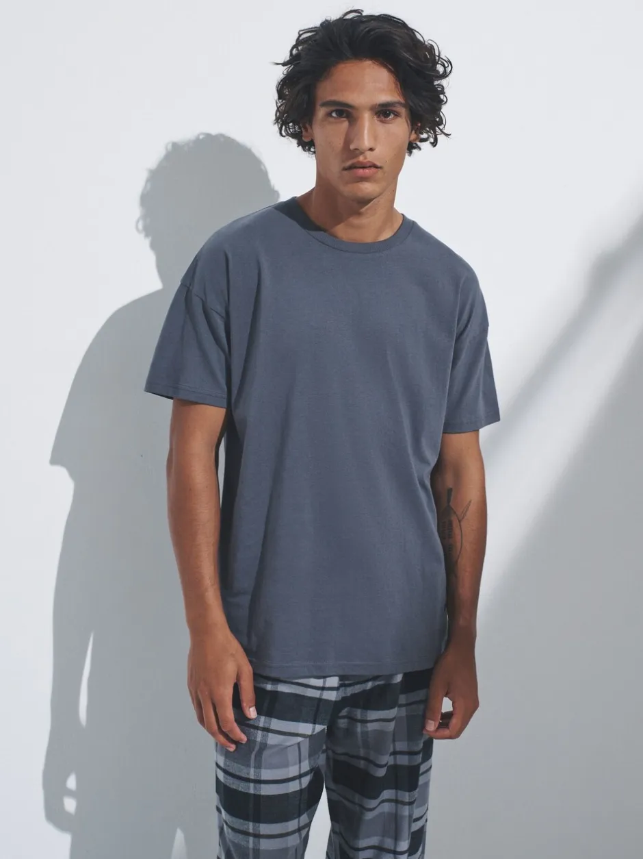 Pyjama's|Loungewear*The Set 2 Pack Jersey T-Shirt and Flannel Pyjamas
