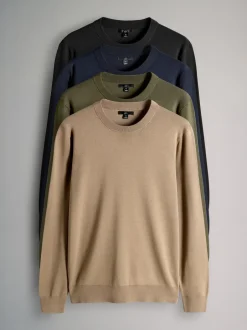 Gebreide Kleding*The Set 4 Pack Long Sleeve Knitted Crew Jumpers