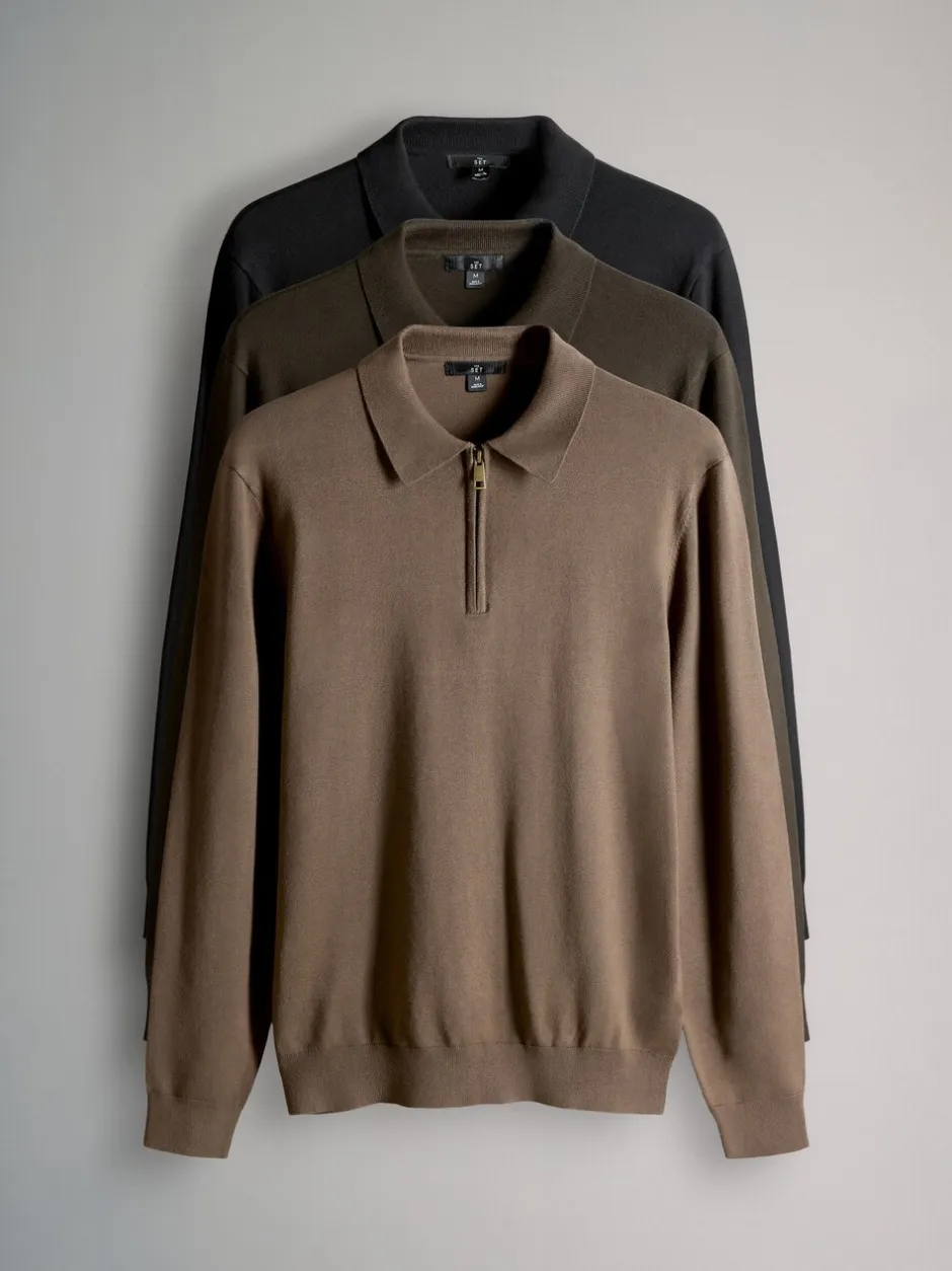 Gebreide Kleding*The Set 3 Pack Quarter Zip Neck Jumper