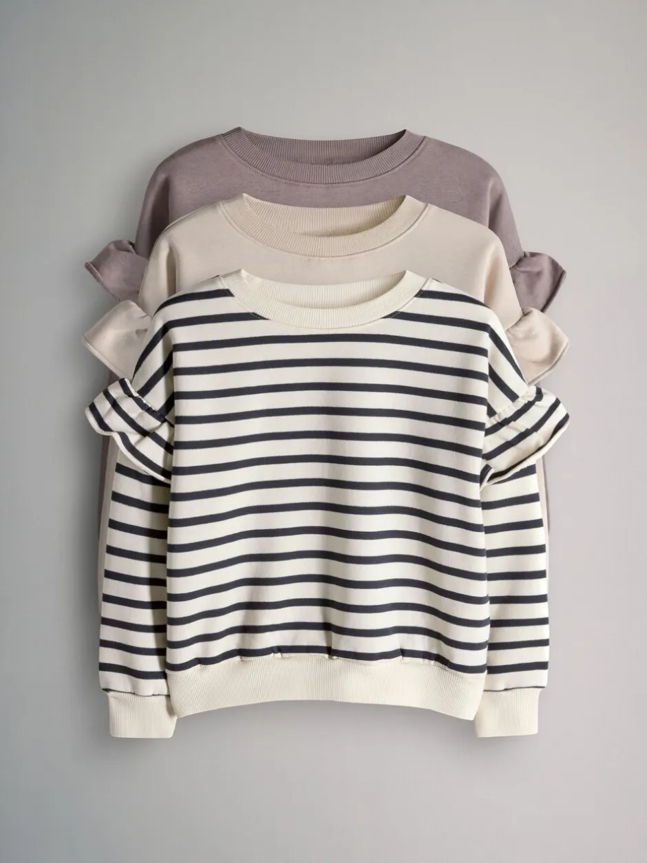 Sweaters En Hoody´S|The Set 3 Pack Relaxed Frill Sleeve Sweatshirts