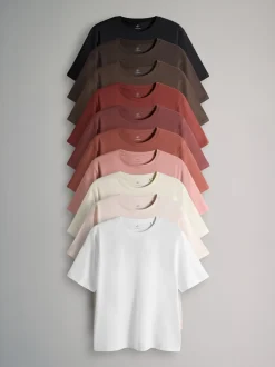 Tops En T-Shirts|The Set 10 Pack Short Sleeve Relaxed Fit Crew Neck T-Shirts