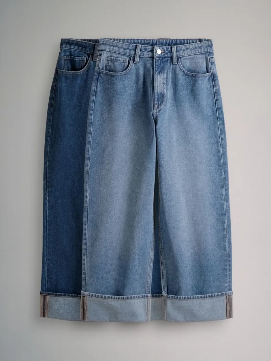 Jeans*The Set 2 Pack wijde pijpen jeans met omgeslagen zoom