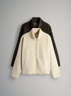 Hoody's En Sweatshirts|The Set 2 Pack Zip Through Borg Fleeces
