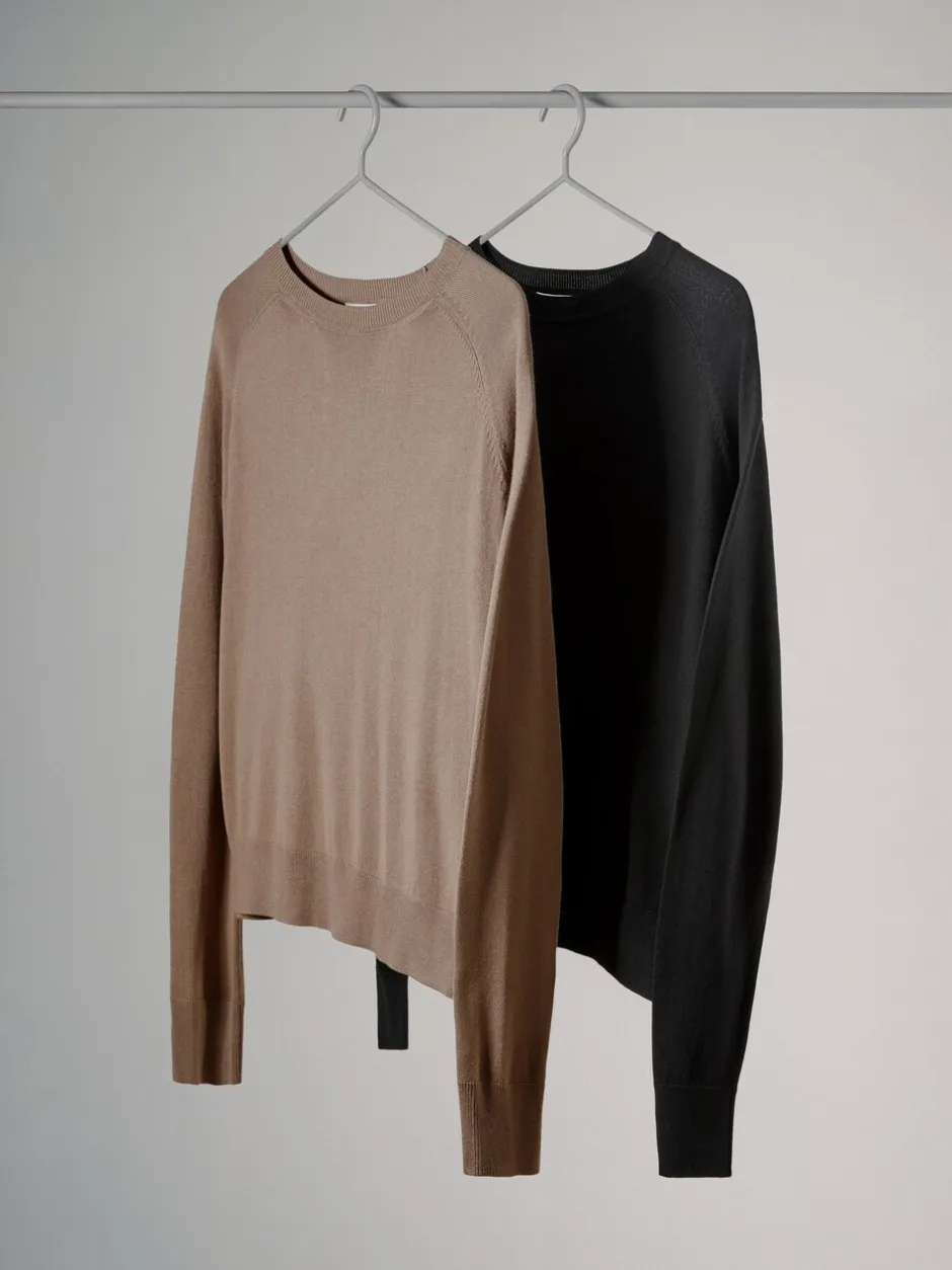 Gebreide Kleding|The Set verpakking van 2 fijngebreide truien met ronde hals