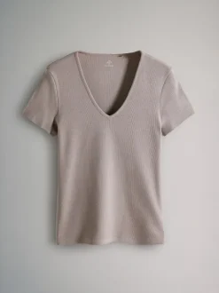 Tops En T-Shirts*The Set verpakking van 3 geribbelde T-shirts met korte mouwen en V-hals