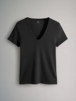 Tops En T-Shirts*The Set verpakking van 3 geribbelde T-shirts met korte mouwen en V-hals