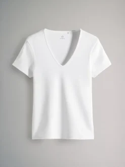 Tops En T-Shirts*The Set verpakking van 3 geribbelde T-shirts met korte mouwen en V-hals
