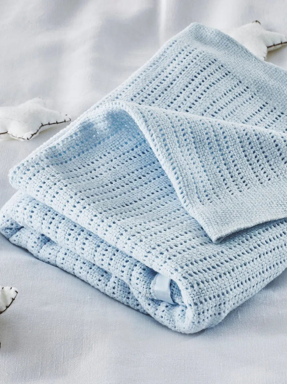 Babyartikelen En Slaapzakken |Kinderbeddengoed*The White Company - Cellulaire satijnen winterdeken Blauw