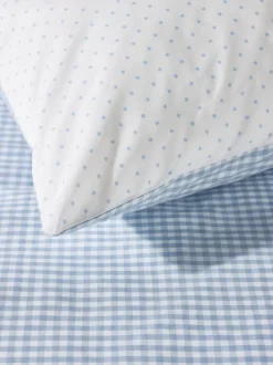 Merkbeddengoed*The White Company 100% Cotton Dusty Star Gingham Double Fitted Sheet