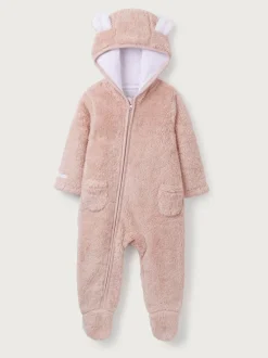 Rompertjes En Tuinbroeken*The White Company - Roze fleece rompertje