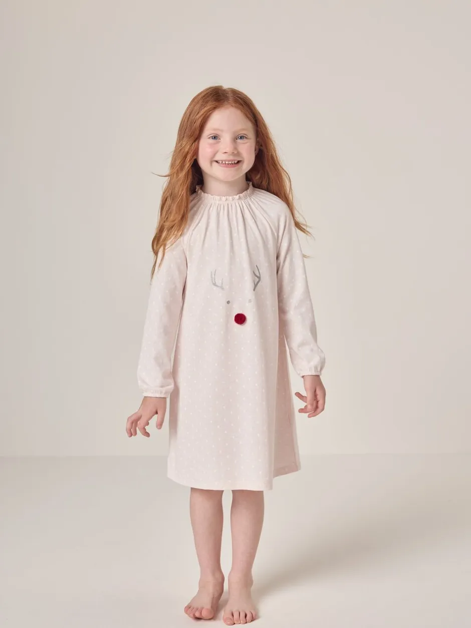 Nachtponnen|The White Company - Roze Jingles nachthemd met stippen