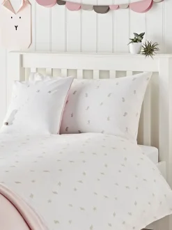 Merkbeddengoed|The White Company kinderbeddengoedset met slaperige konijnenprint