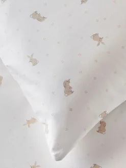Merkbeddengoed|The White Company kinderbeddengoedset met slaperige konijnenprint