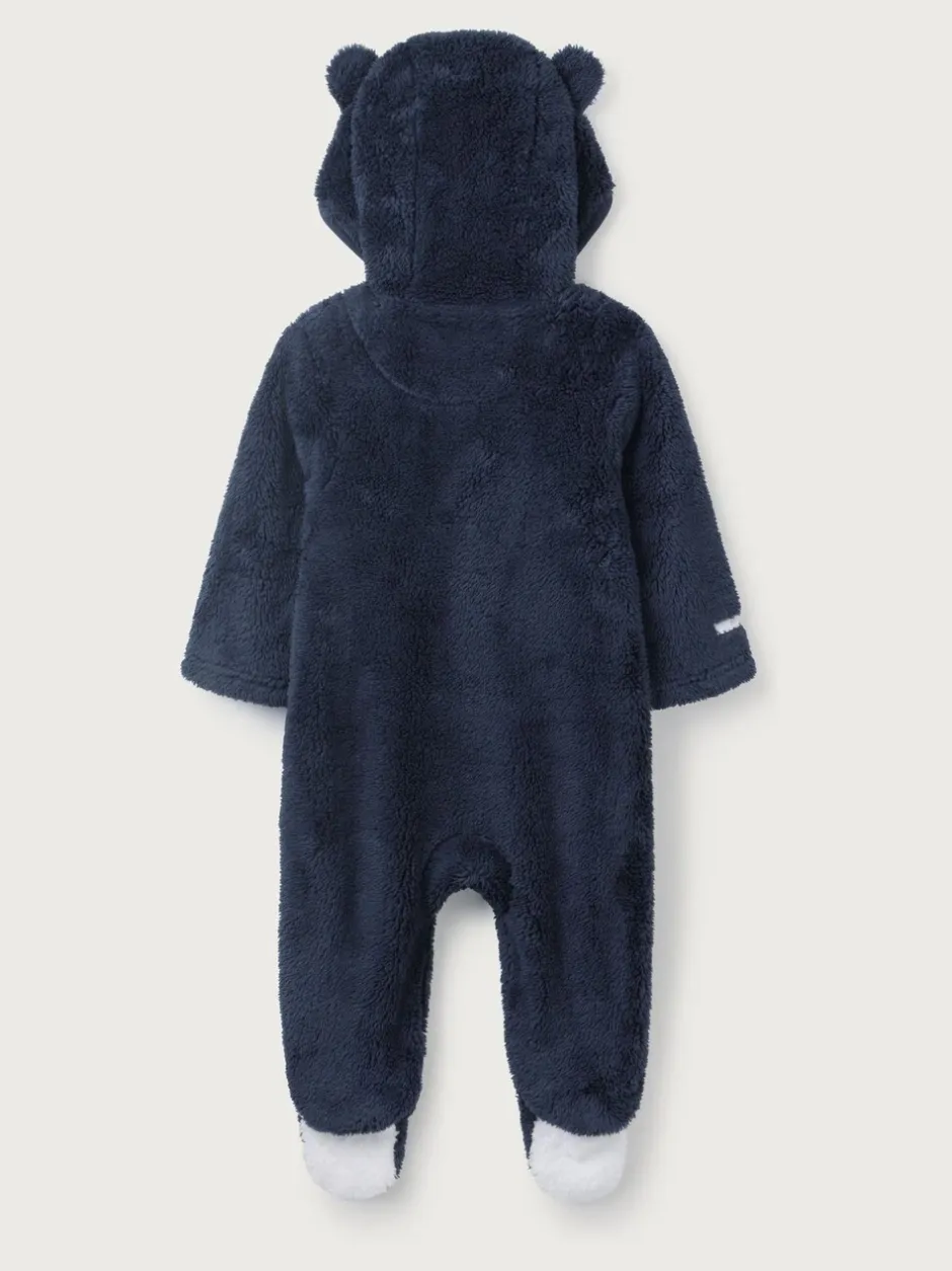Rompertjes En Tuinbroeken|The White Company marineblauwe romper van fleece