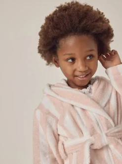 Kamerjassen|The White Company Natural 100% Cotton Wide Stripe Towelling Robe