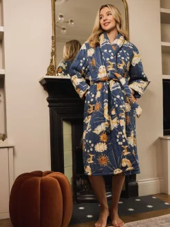 Pyjama's|Loungewear|Their Nibs La Luna Cotton Quilted Robe