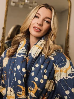 Pyjama's|Loungewear|Their Nibs La Luna Cotton Quilted Robe