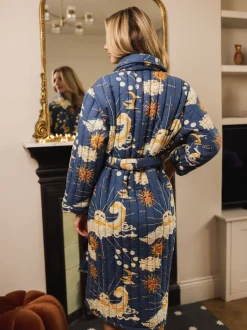 Pyjama's|Loungewear|Their Nibs La Luna Cotton Quilted Robe