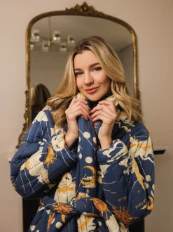 Pyjama's|Loungewear|Their Nibs La Luna Cotton Quilted Robe