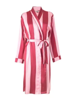Badjassen*Their Nibs Raspberry Stripe Satin Grandpa Robe