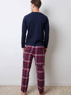 Pyjama's*Threadbare - Set van 2 lange ruit pyjama's