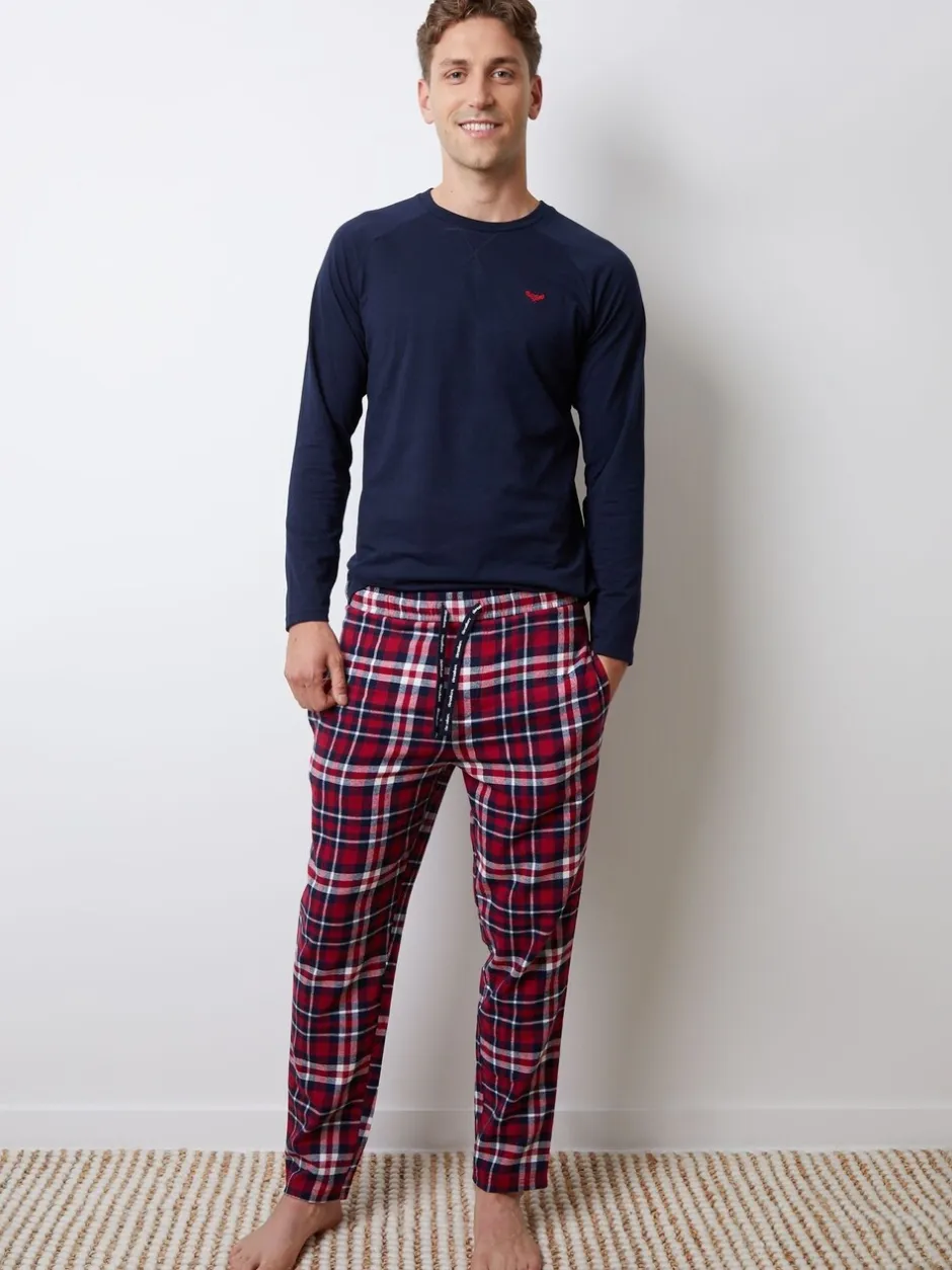 Pyjama's*Threadbare - Set van 2 lange ruit pyjama's