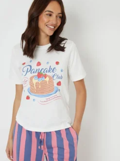 Pyjama's|Loungewear|Threadbare Graphic Print Short Sleeve Pyjamas Set