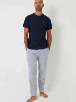 Pyjama's*Threadbare Short Sleeve Top & Stripe Trousers Pyjamas Set