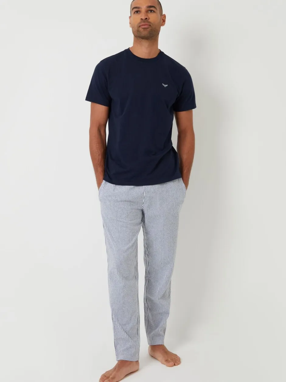 Pyjama's*Threadbare Short Sleeve Top & Stripe Trousers Pyjamas Set