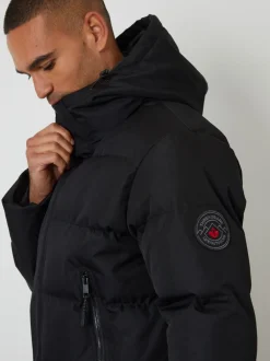 Jassen En Jacks|Threadbare Showerproof Longline Hooded Puffer Coat