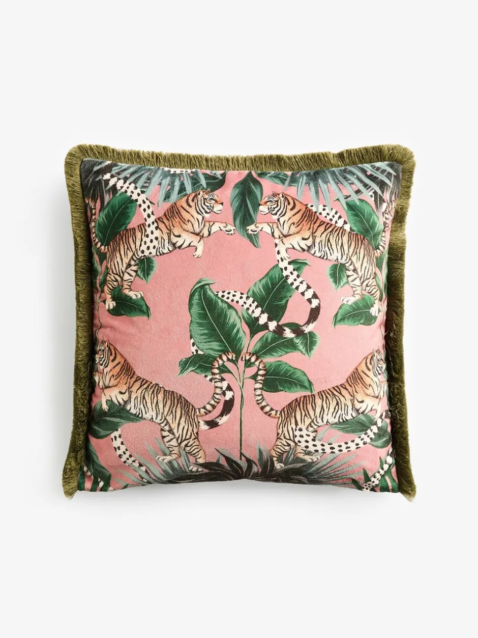Kussentjes En Plaids|Kussentjes En Plaids*Next Tiger Print Velvet Cushion